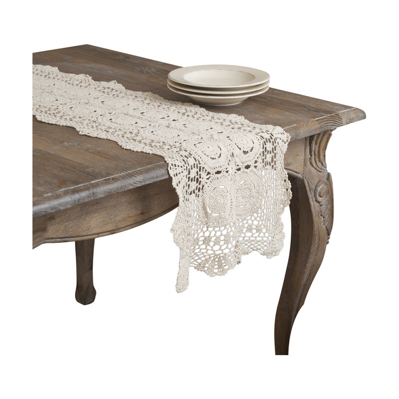 Cavaillon 100% Cotton Table Runner, Ecru, 72" L x 16" W