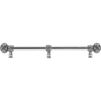 Juliane Grace 18 inches c.c. with 5/8 smooth center long pull large finial with 65 Swarovski Clear & Aurore Boreale Crystals with center brace in Chalice