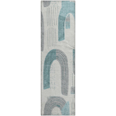 Premium Machine Washable Mehara AMF1698 Geometric Rug