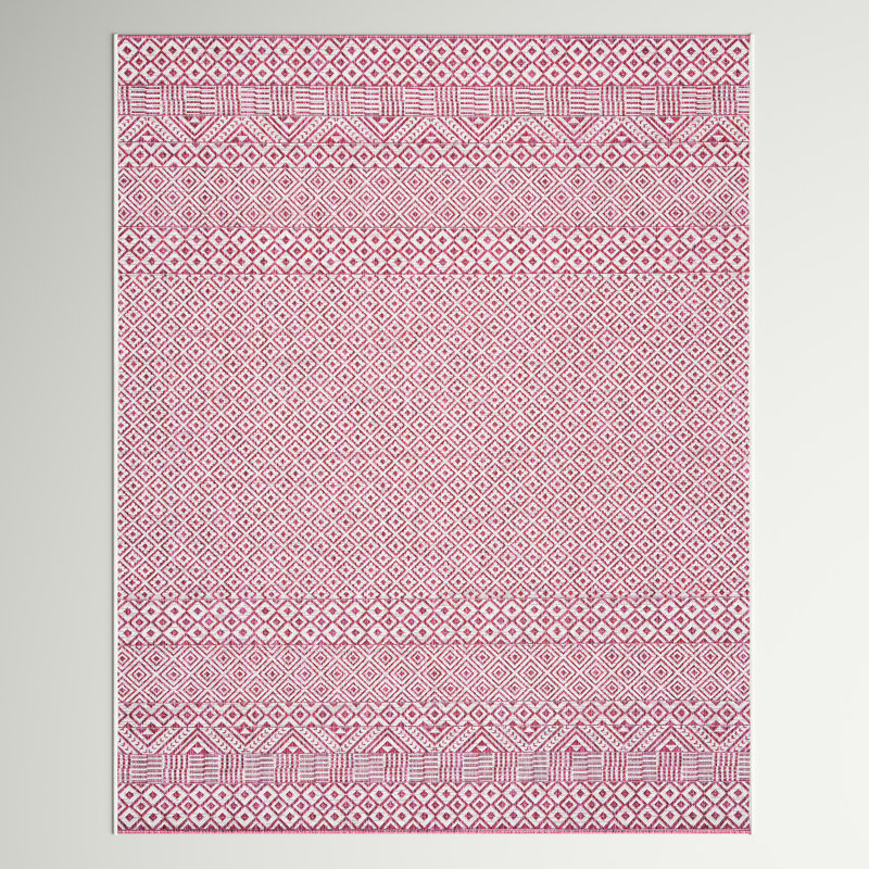 Tapis intérieur / extérieur rouge Messick, Rectangle 4 pi x 5 pi 7 po