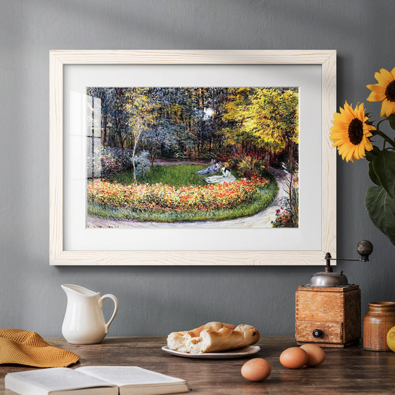 Dans le jardin, 1875 - reproduction d'un seul cadre photo, Blanc, H 28 po x l 42 po x P 1,5 po