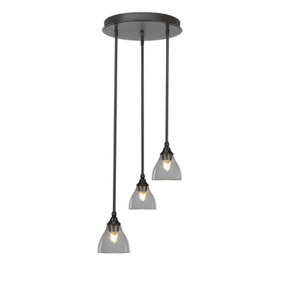 Luminaire suspendu grappe suspendu à 3 lumières Empire