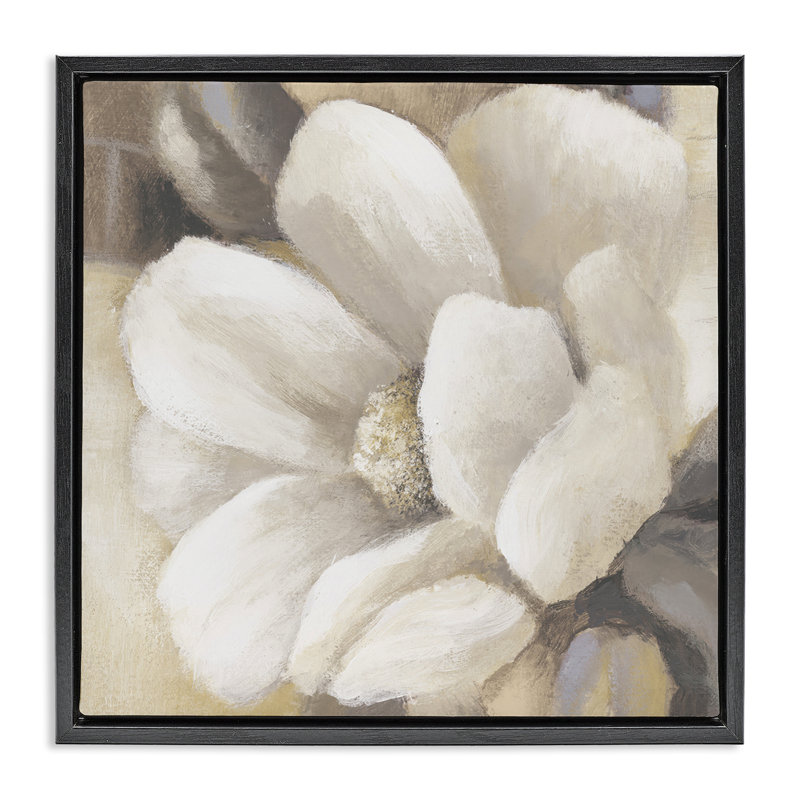 «Magnolia Flower Petals», art mural encadré par Lanie Loreth, Cadre flottant noir de jais, H 18 po x l 18 po