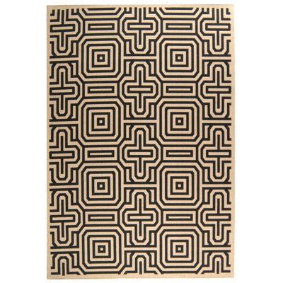 Tapis intérieur / extérieur sable / noir Arneshia