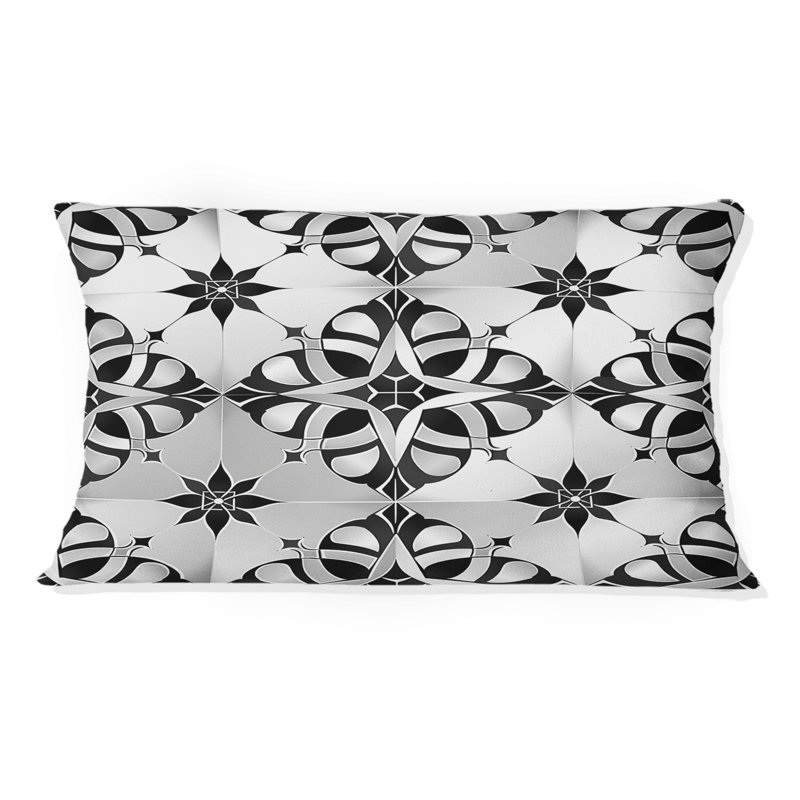 Coussin lombaire noir avec étoiles blanches I