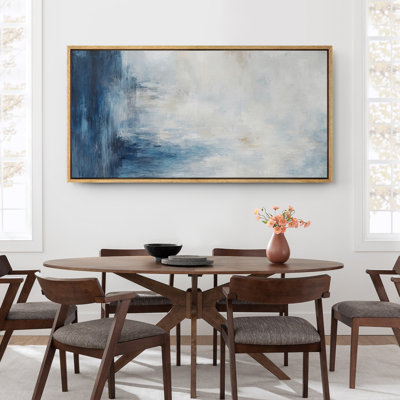 Grande impression sur toile encadrée, reproduction abstraite neutre pour décoration intérieure moderne