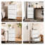 Commode 3 tiroirs avec plateau en bois, commode verticale en tissu pour chambre à coucher et garde-robe-129600853