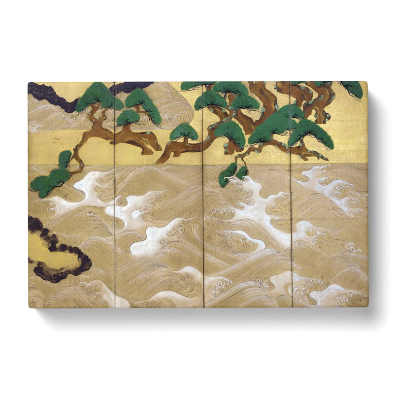 Waves At Matsushima by Tawaraya Sotatsu - Wrapped Canvas Print, 50cm H x 76cm W x 3cm D