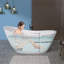 Baignoire autoportante blanche autoportante en acrylique 63 "avec trop-plein et drain 63"
