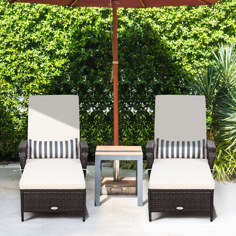 Outdoor Metal Chaise Lounge , Cushion Included