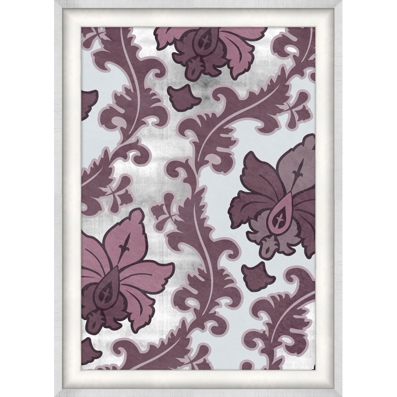 Orchidée damassé 3 - Peinture encadrée