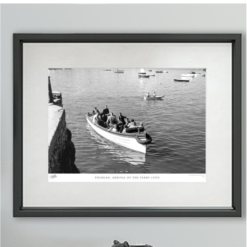 Polruan, Arrival Of The Ferry C1955 - Single Picture Frame Print, 40cm H x 50cm W x 2.3cm D
