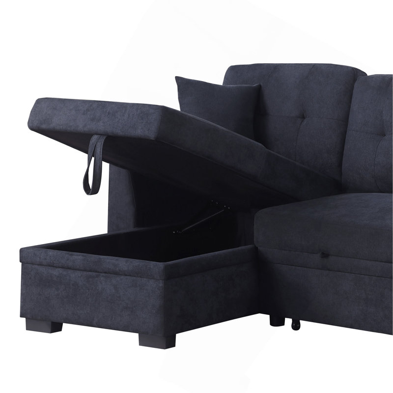Sectional Sofa Bed, Dark Blue