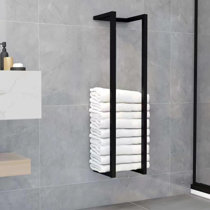Double Towel Rail Bathroom Shower Towel Holder Dual Towel Bar Wall Mounted  Stainless Steel Brushed Silver Finish Drilled Installation (Size : 40cm)  Practical : : Home