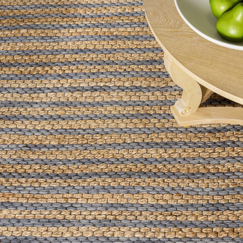 Martha Stewart 9526 Hand Tufted 40% Jute; 40% Wool; 20% Cotton Striped Rug, Rectangle 8' x 10'