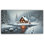 Impression sur toile, "Tranquil Winter Cabin by the River"