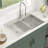 33" L x 22" W Drop In Double Bowl Kitchen Sink Workstation Low-Divide 60/40 Stainless Steel Sink
