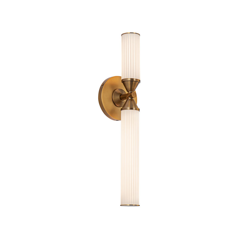 Edwin 2 - Light LED Bath Sconce, Vintage Brass