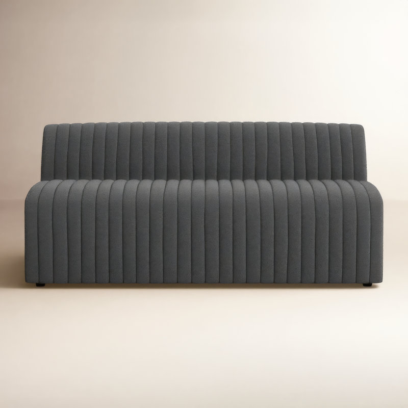 Brandt Upholstered Bench, 31.5" H x 72" W x 28" D, Fiqa Charcoal Boucle