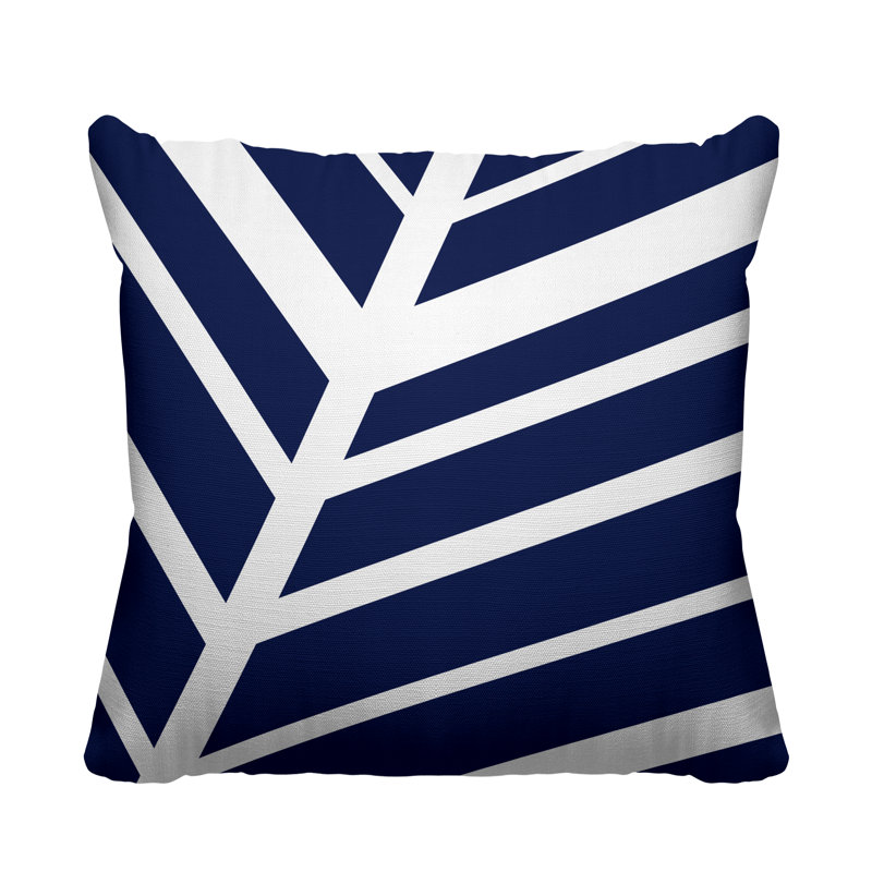 Coussin décoratif intérieur / extérieur Sanford, L 17 po x H 17 po, Bleu marine