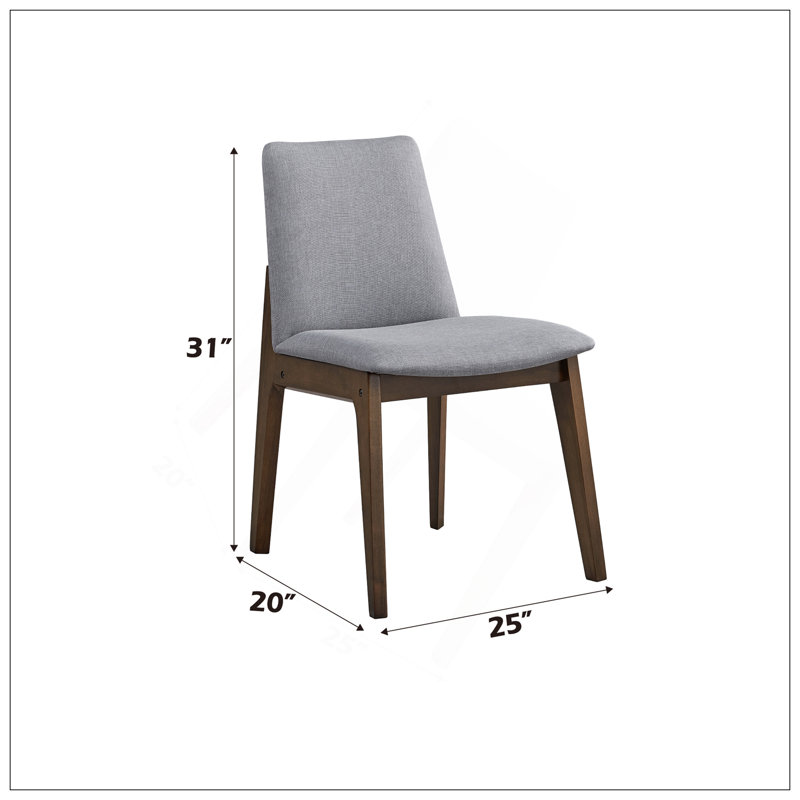 Walnut & Light Gray Finish 7Pcs Dining Room Set
