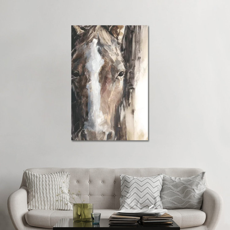Étude équine II par Ethan Harper - reproduction d'art, H 48 po x l 32 po x P 1,5 po, Toile tendue, Pas de tapis
