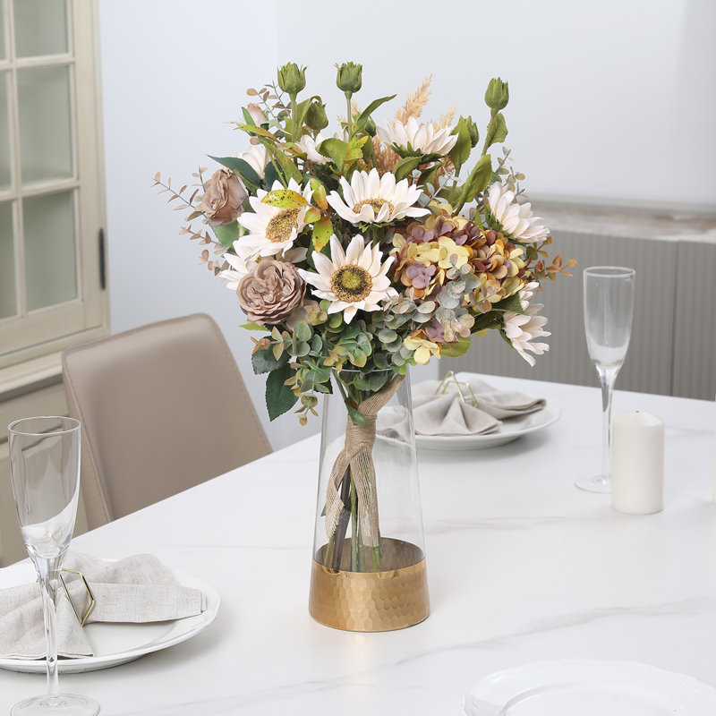 Crichlow Clear & Gold Glass Table Vase