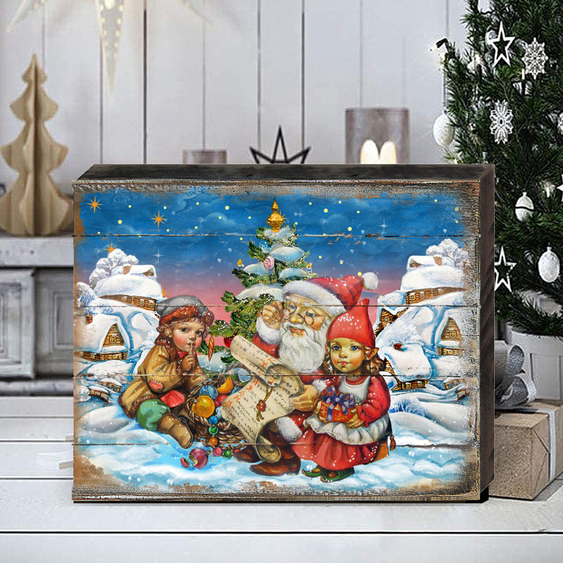 Collection de blocs muraux de Noël rétro Wall Block Collection | Debrekht, H 7,5 po x l 5 po x P 0,75 po