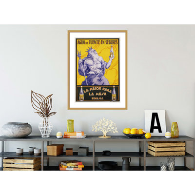 Affiche de l'eau en bouteille «Segures» par F. Mellado - Reproduction giclée encadrée