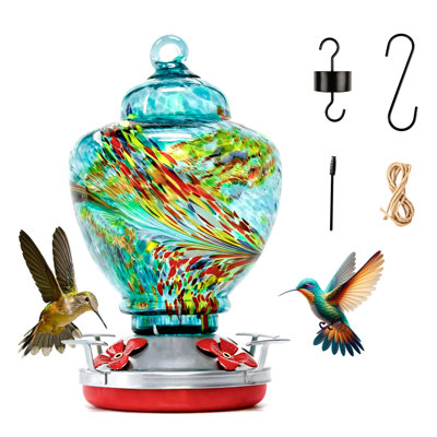 Mangeoire à suspendre en verre pour colibris