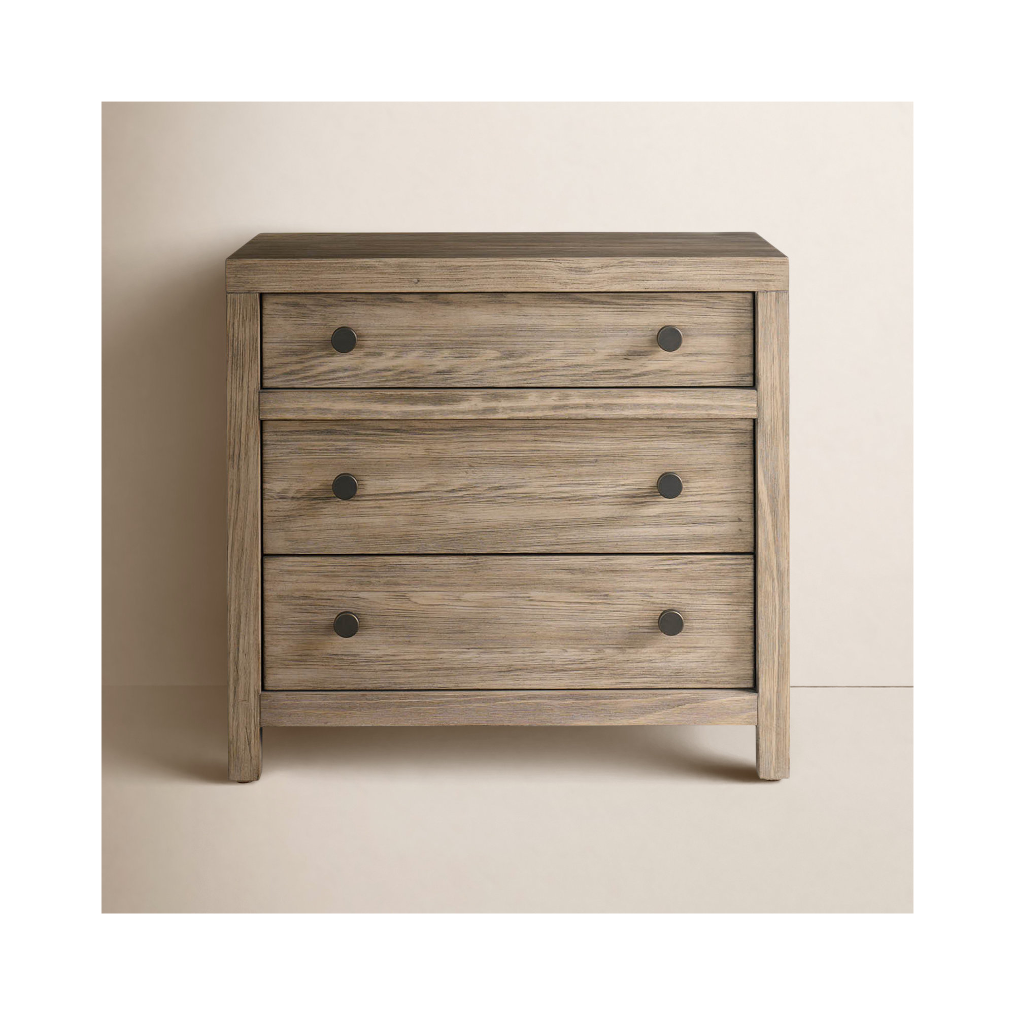 Baxley 3 - Drawer Nightstand, Brown