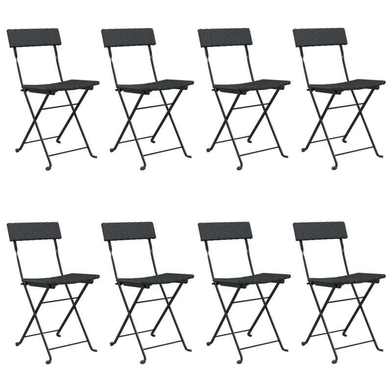 Loriah Folding Patio Dining Side Chair, Black