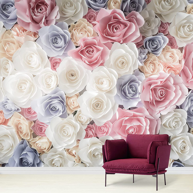 Élégante fleur rose M19, L 100 po x l 144 po