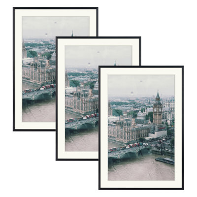 Metal Picture Frame, Aluminum Photo Frame with Real Glass, for Table Top and Wall Mounting