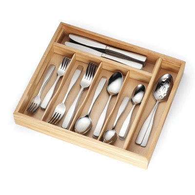 Cambridge Madison 62-Piece Flatware Set with Wood Tray