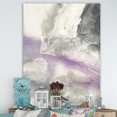 «Watercolor Minimal Purple Tones I», reproduction d'art sur toile tendue