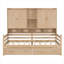 Structure de lit de jour simple en bois avec tête de lit bibliothèque et deux tiroirs sous le lit pour le salon de la chambre à coucher