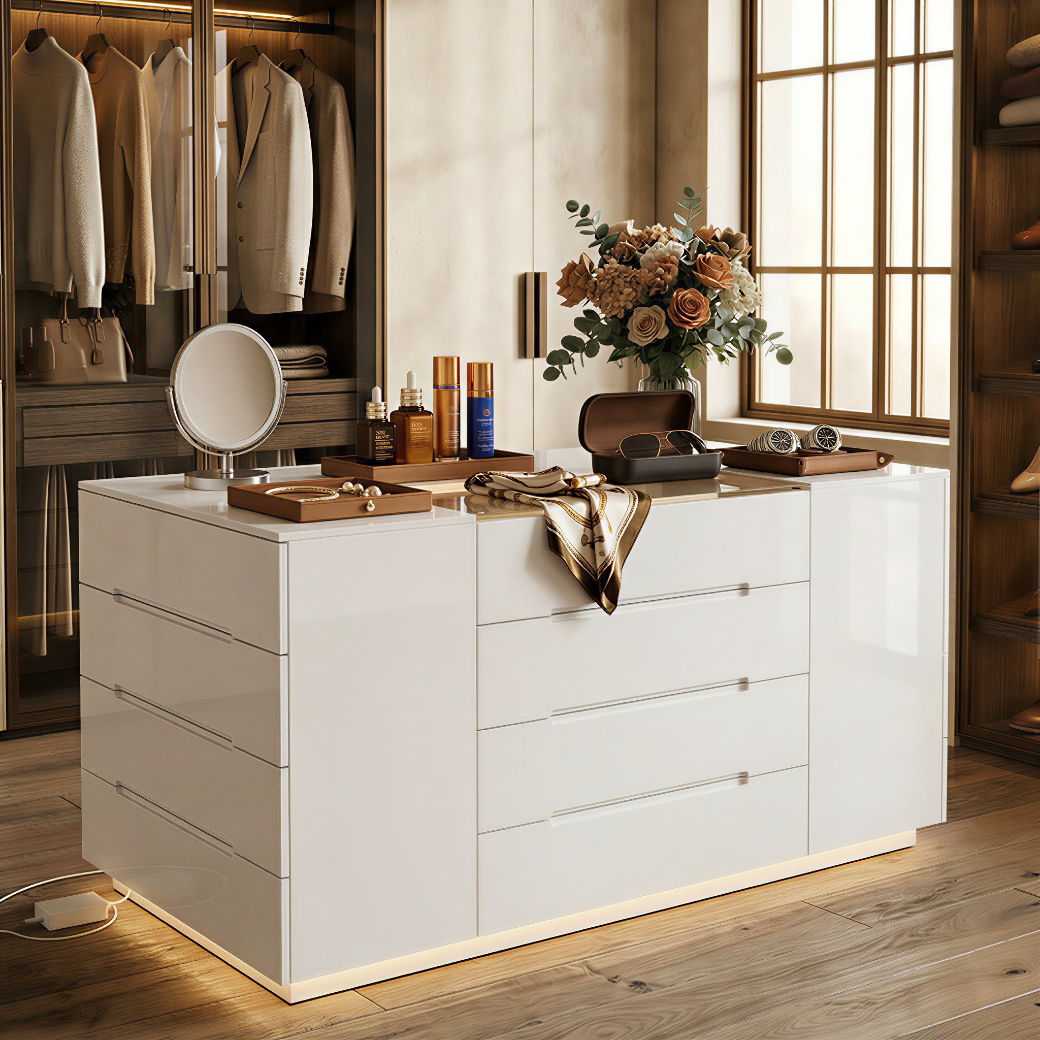 white christmas dresses Luxury Dresser and Chest With Glass Top main image 1