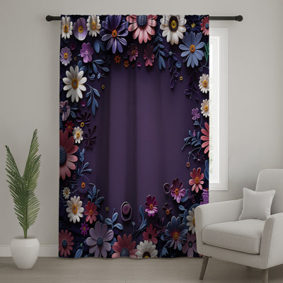 Rideaux floraux, voilages et voilages à motif floral - 1 panneau