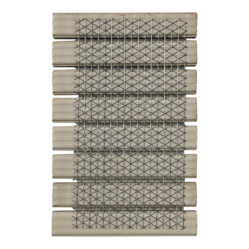 Sairin 1.28" x 8" Ceramic Grid Mosaic Wall Tile, White Mix