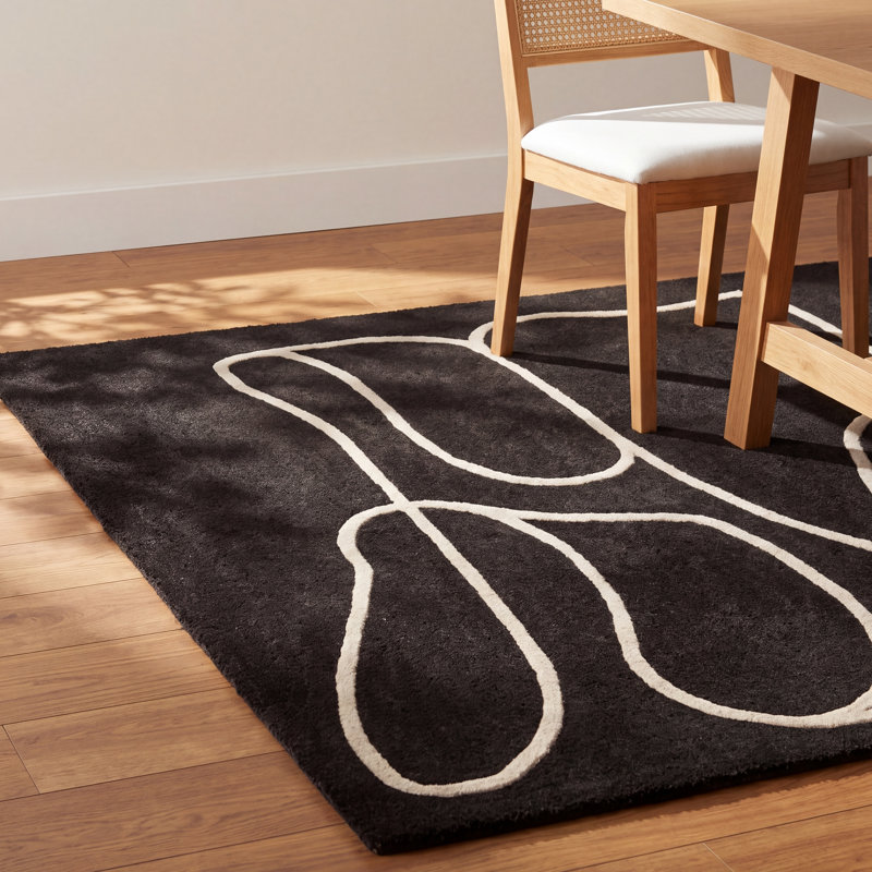 Jason Wu Meander Black Rug, Rectangle 8'10" x 12'