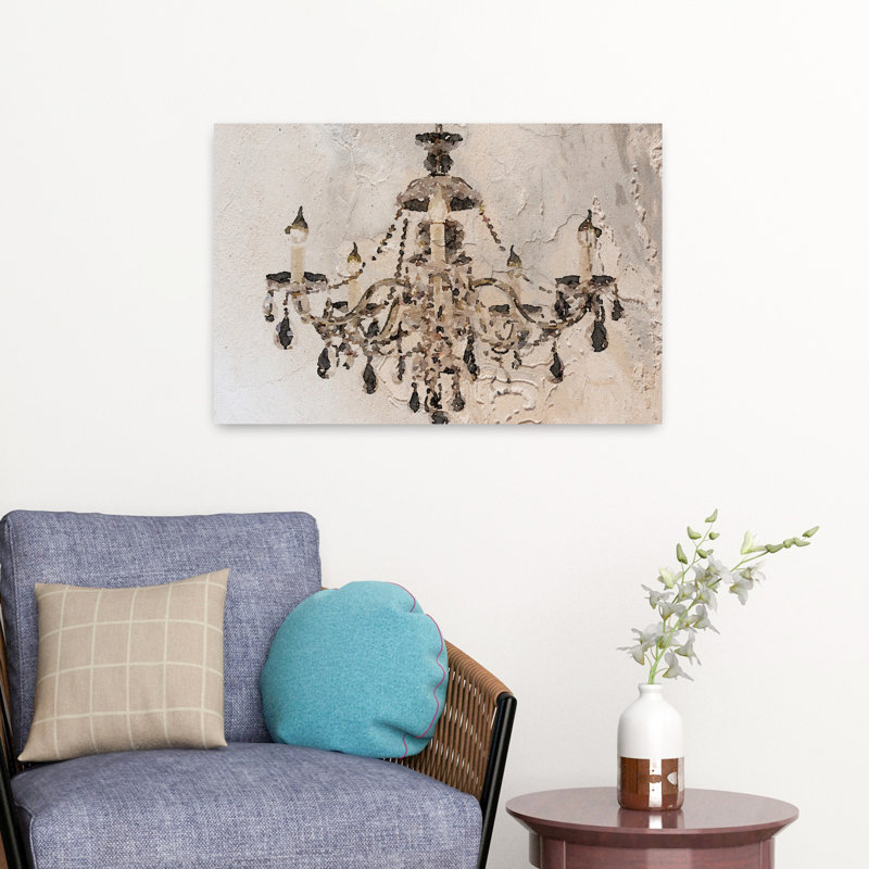 Lustre Shabby Brown, art rétro abstrait, H 16 po x l 24 po