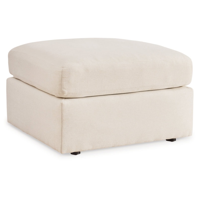 Gwenevere Upholstered Ottoman, Beige Polyester