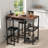 Bar Table and Chairs Set with Power Outlet, Pub Table and Chairs Set for 2 with 2 Storage Shelves-904538284