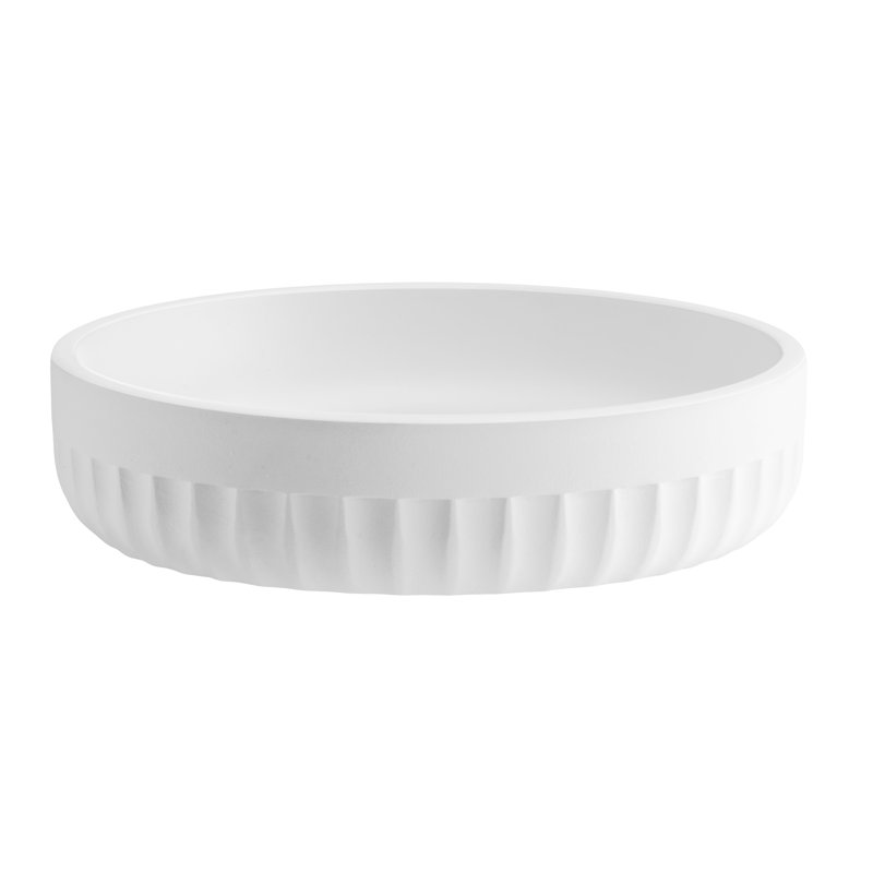Porte-savon et bijoux - POLYRESIN - nervuré , White