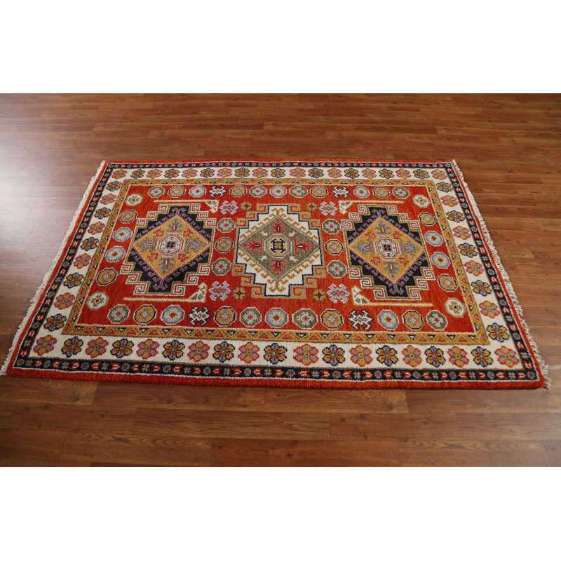 One-of-a-Kind Rectangle 4'0" X 6'0" New Age Wool Area Rug in