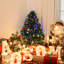 Arbre de Noël artificiel avec branches et lumières DEL à fibre optique