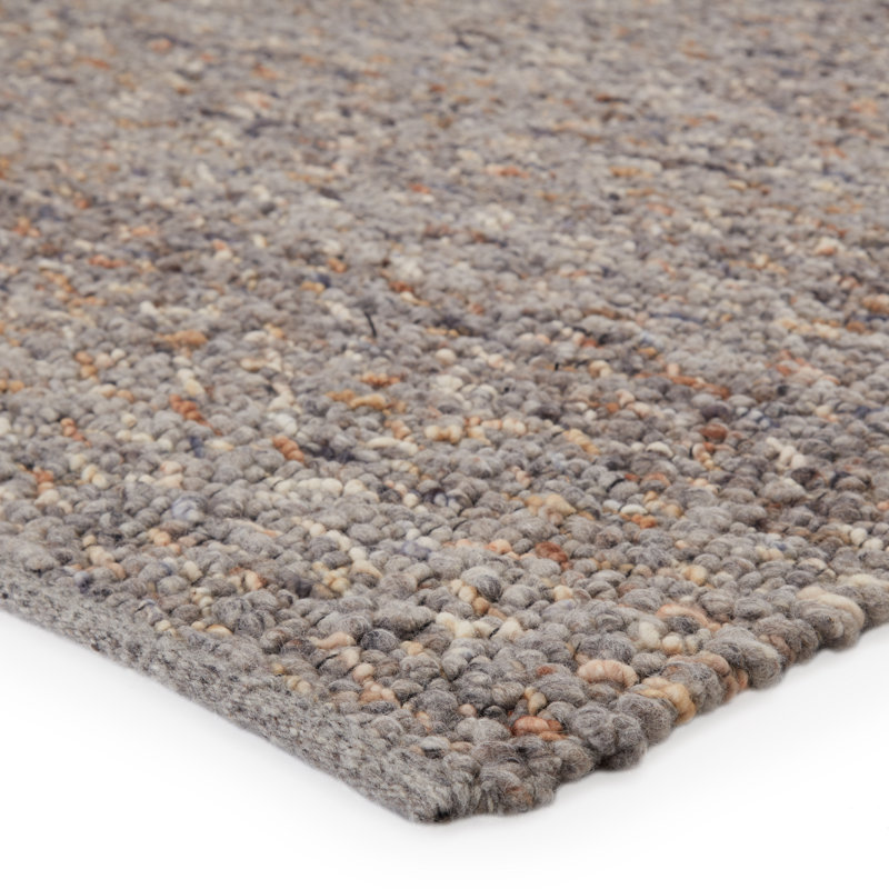 Jaipur Living Hadren QTM01 Handmade Solid Gray and Brown Area Rug, Rectangle 5' x 8'