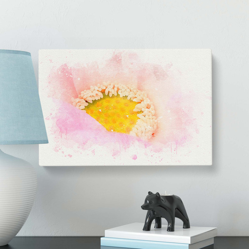 A Pink Flower In Abstract - Wrapped Canvas Print, 35cm H x 50cm W x 3cm D