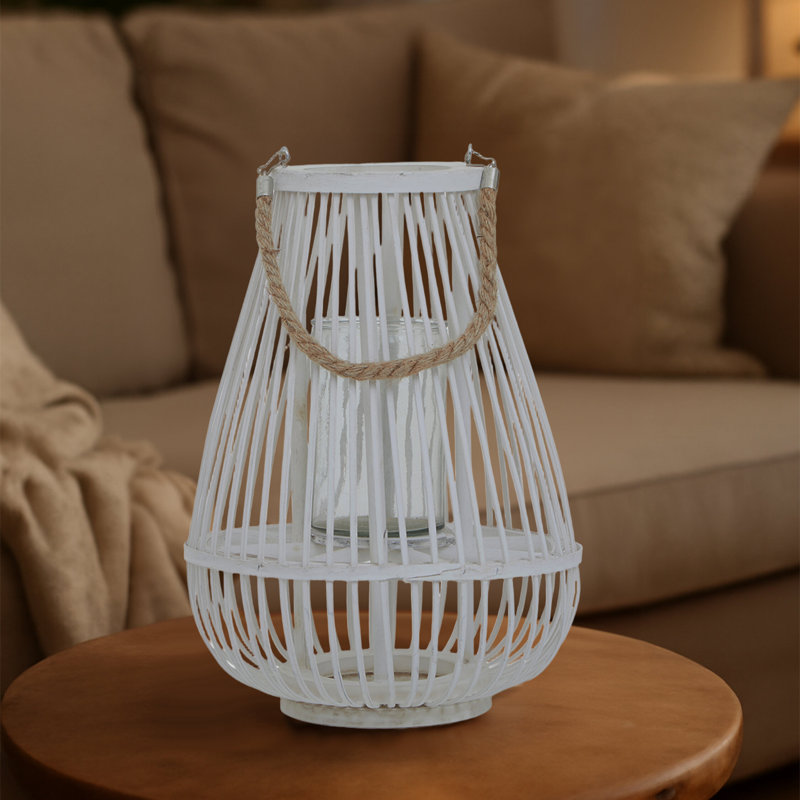 25cm No Power Source Required / Manual Outdoor Lantern, White; Brown; Tan, 38" H x 28" W x 28" D